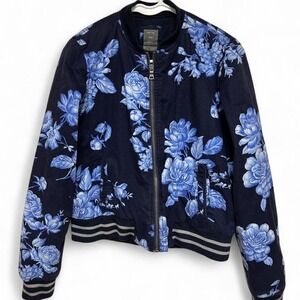 Gap Dark Blue Floral Bomber Jacket